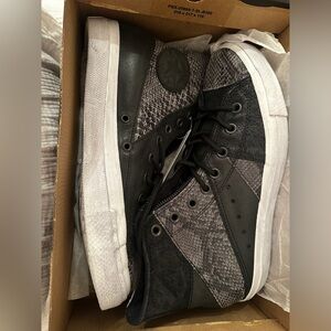 Year of the Snake Moto jacket hi top converse